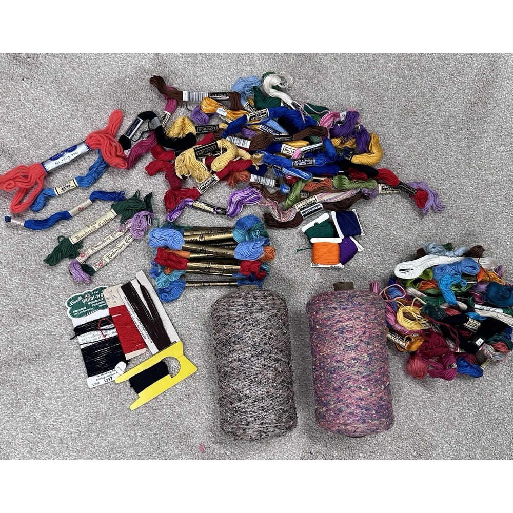 Six Strand Floss Embroidery Skeins American Thread Co. Multiple Colors VTG Tweed